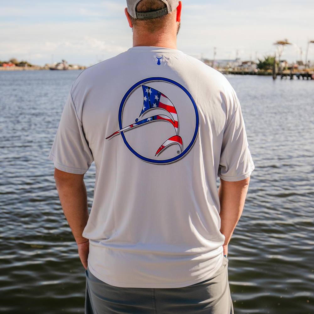 Shop Patriot White Men's Fishing T-Shirt